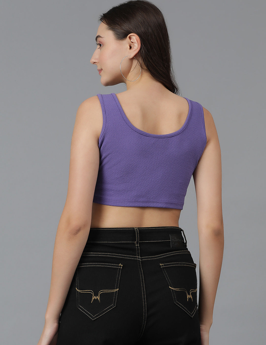 KOTTY Casual Printed Women Purple Top 