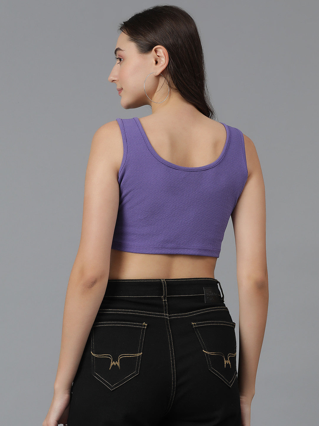 KOTTY Casual Printed Women Purple Top 