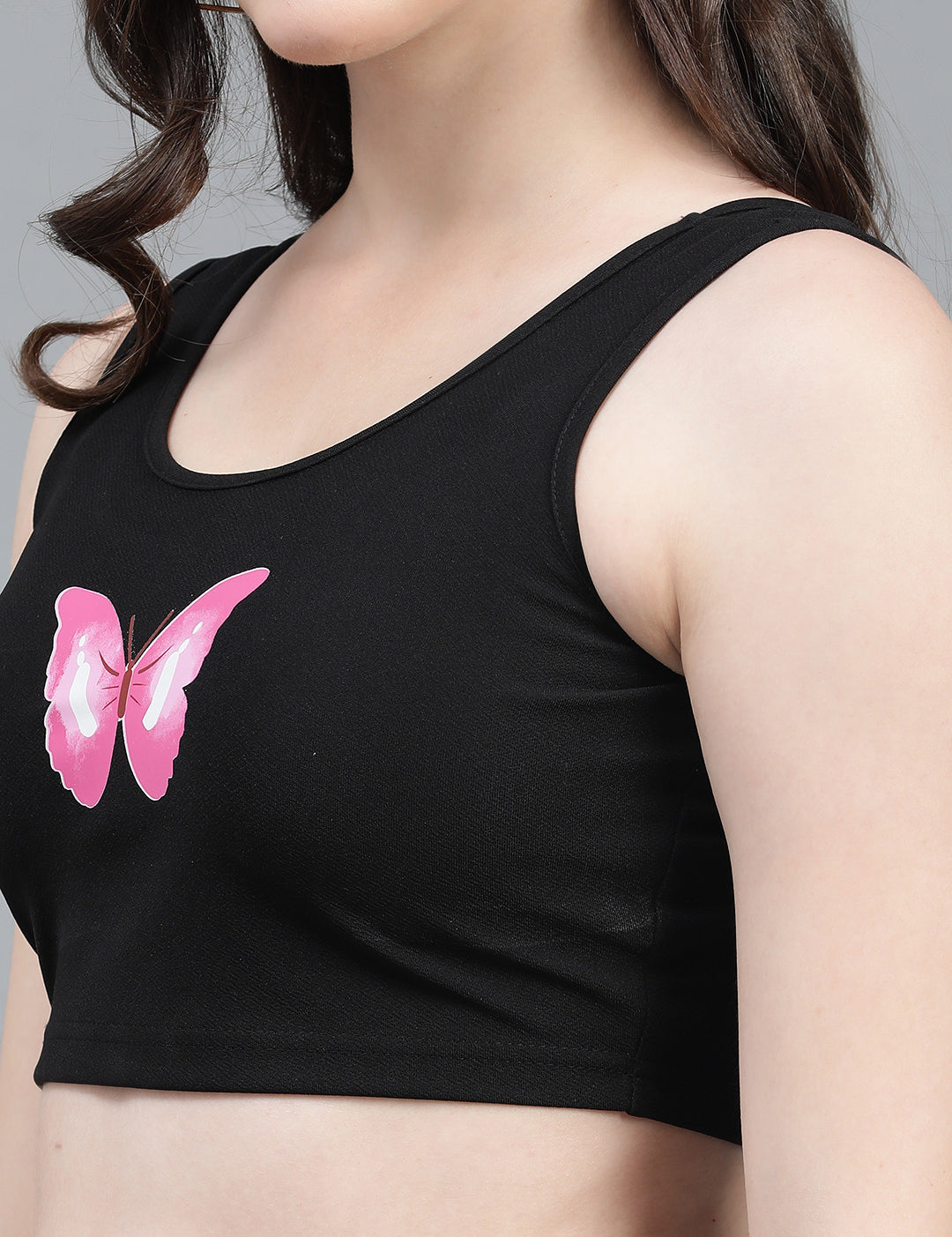 KOTTY Casual Printed Women Black Top 