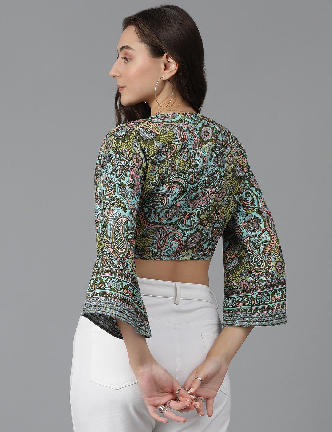 KOTTY Casual Printed Women Gold Top 