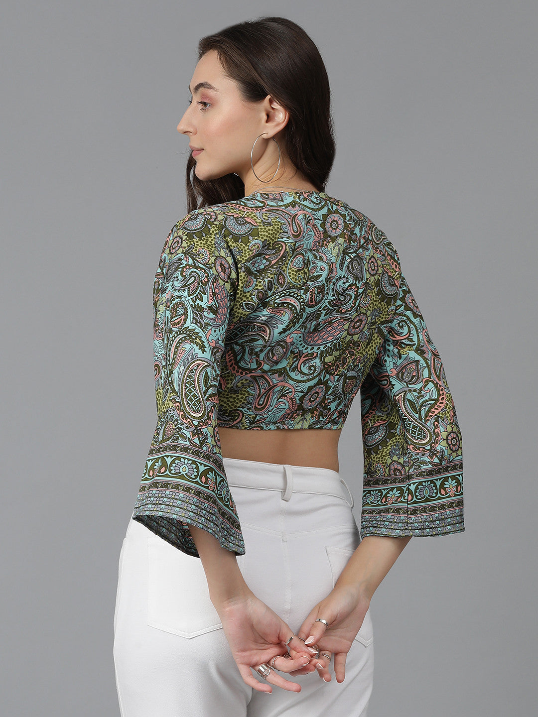 KOTTY Casual Printed Women Gold Top 