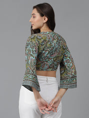 KOTTY Casual Printed Women Gold Top 
