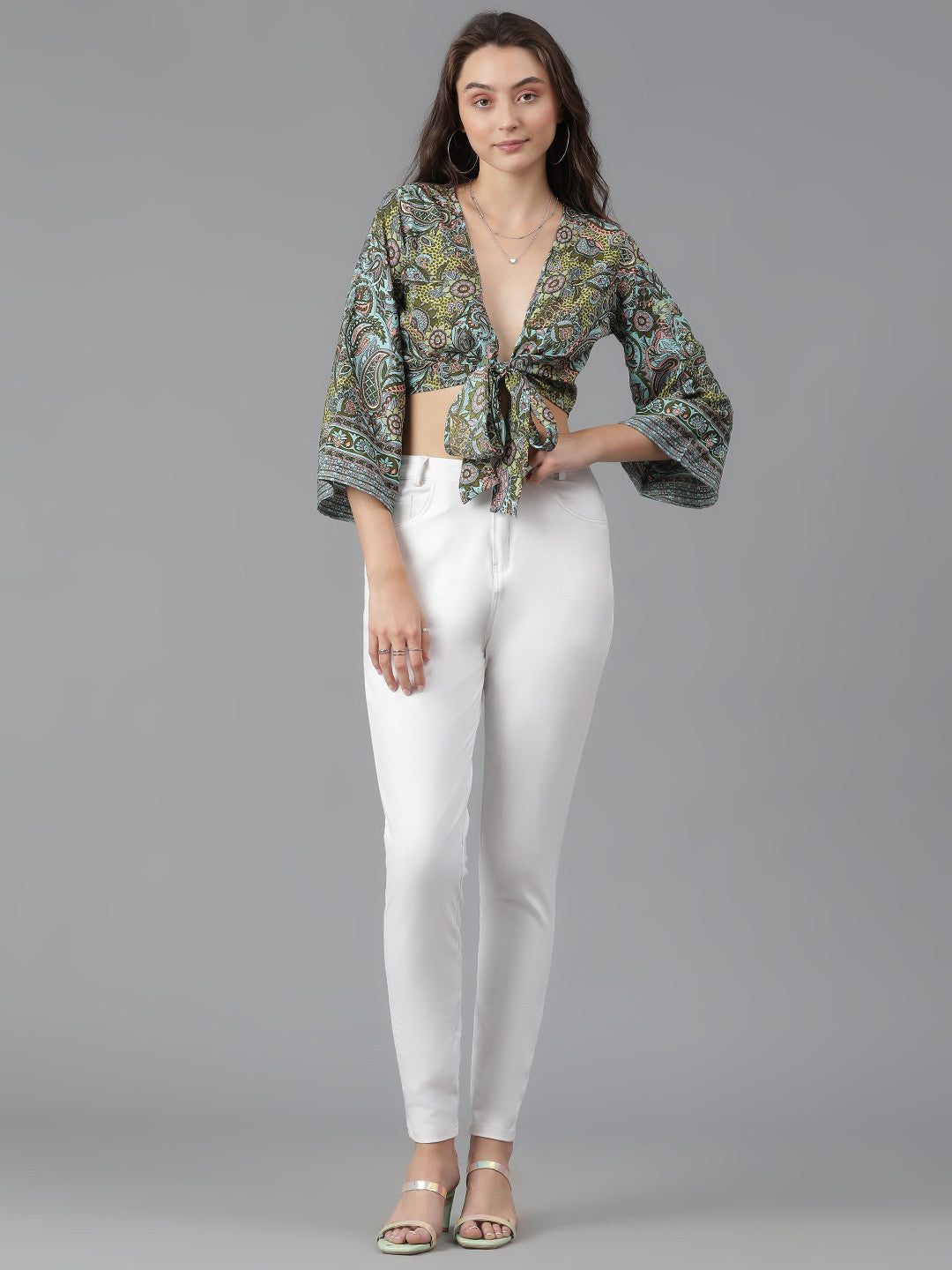 KOTTY Casual Printed Women Gold Top 