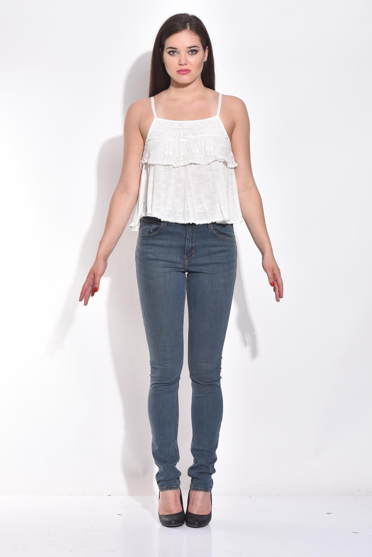 KOTTY Casual Sleeveless Solid Women White Top 