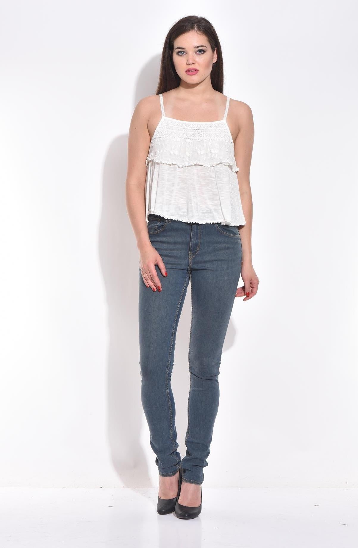 KOTTY Casual Sleeveless Solid Women White Top 