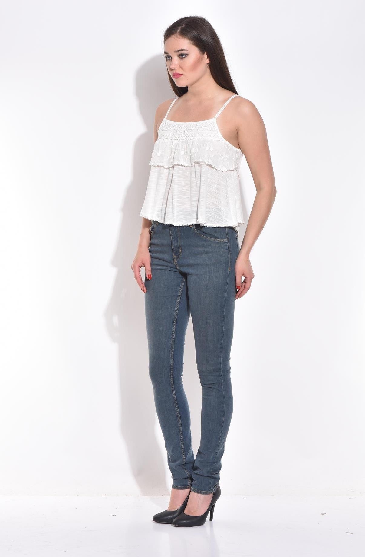 KOTTY Casual Sleeveless Solid Women White Top 