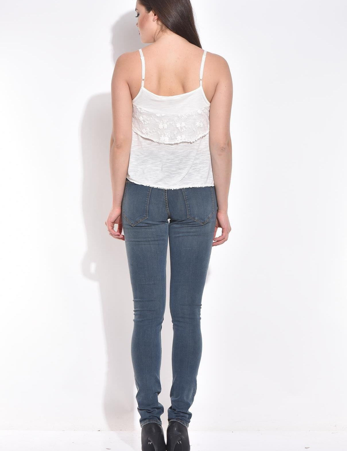 KOTTY Casual Sleeveless Solid Women White Top 