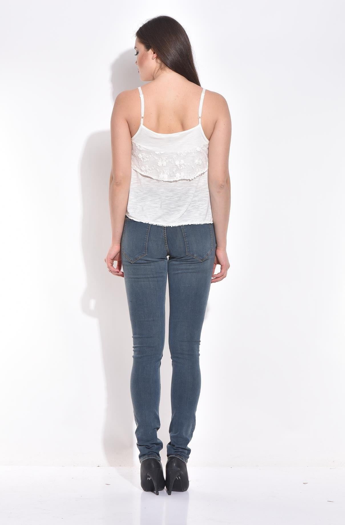 KOTTY Casual Sleeveless Solid Women White Top 