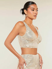 KOTTY Casual Solid Women Beige Top 