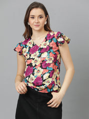 KOTTY Casual Printed Women Multicolor Top 