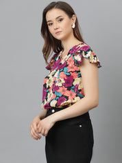 KOTTY Casual Printed Women Multicolor Top 