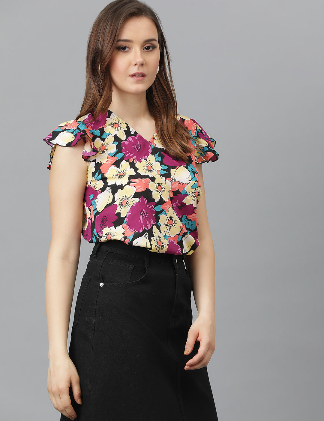 KOTTY Casual Printed Women Multicolor Top 