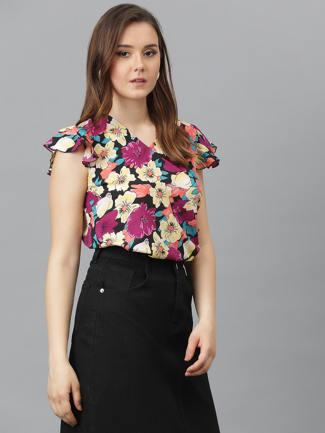 KOTTY Casual Printed Women Multicolor Top 