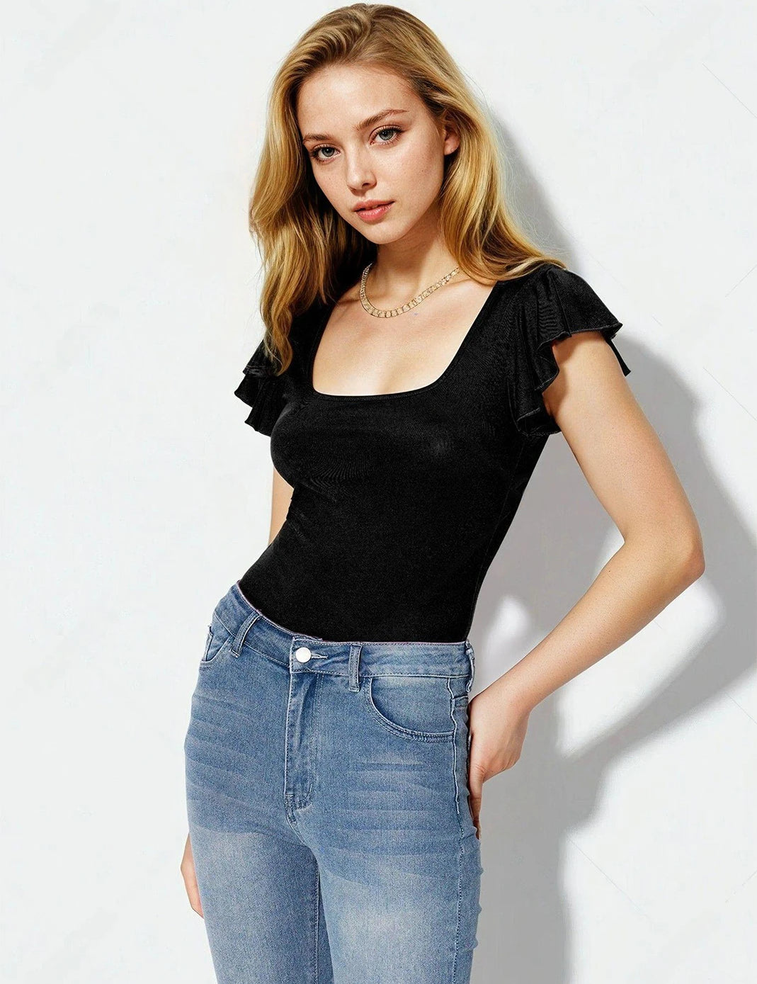 KOTTY Casual Solid Women Black Top 