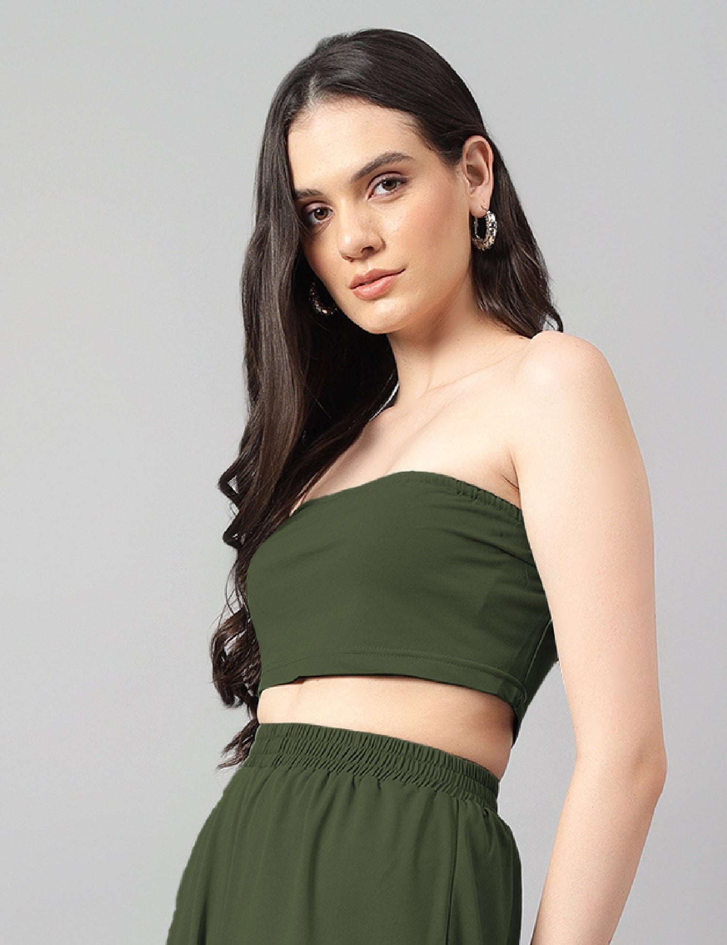 KOTTY Casual Solid Women Green Top 