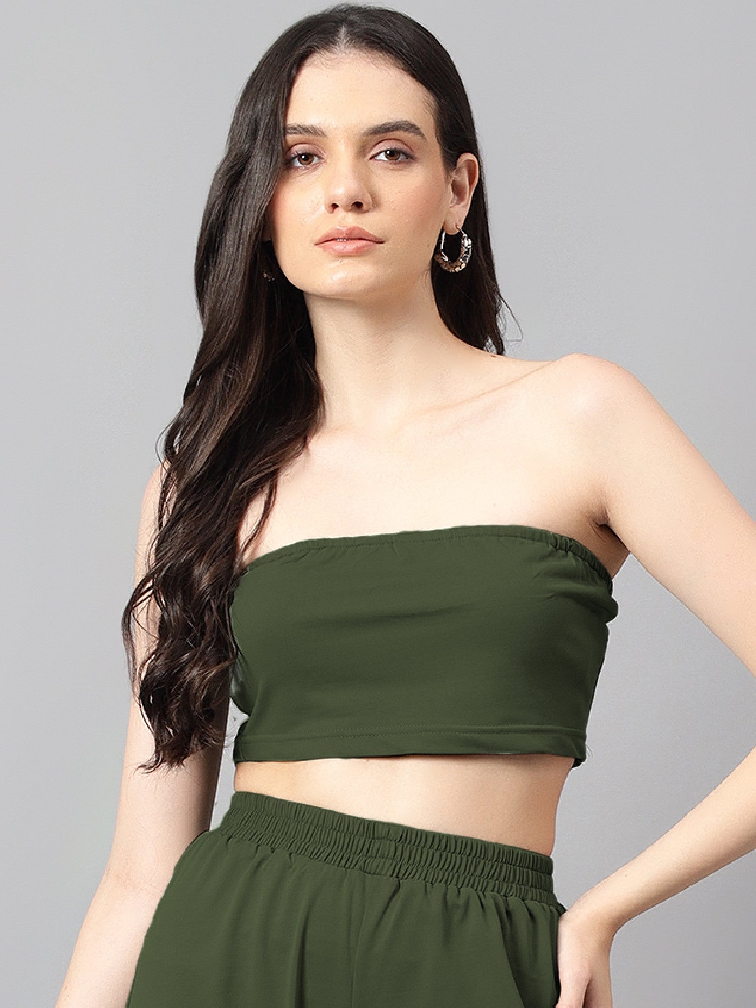 KOTTY Casual Solid Women Green Top 