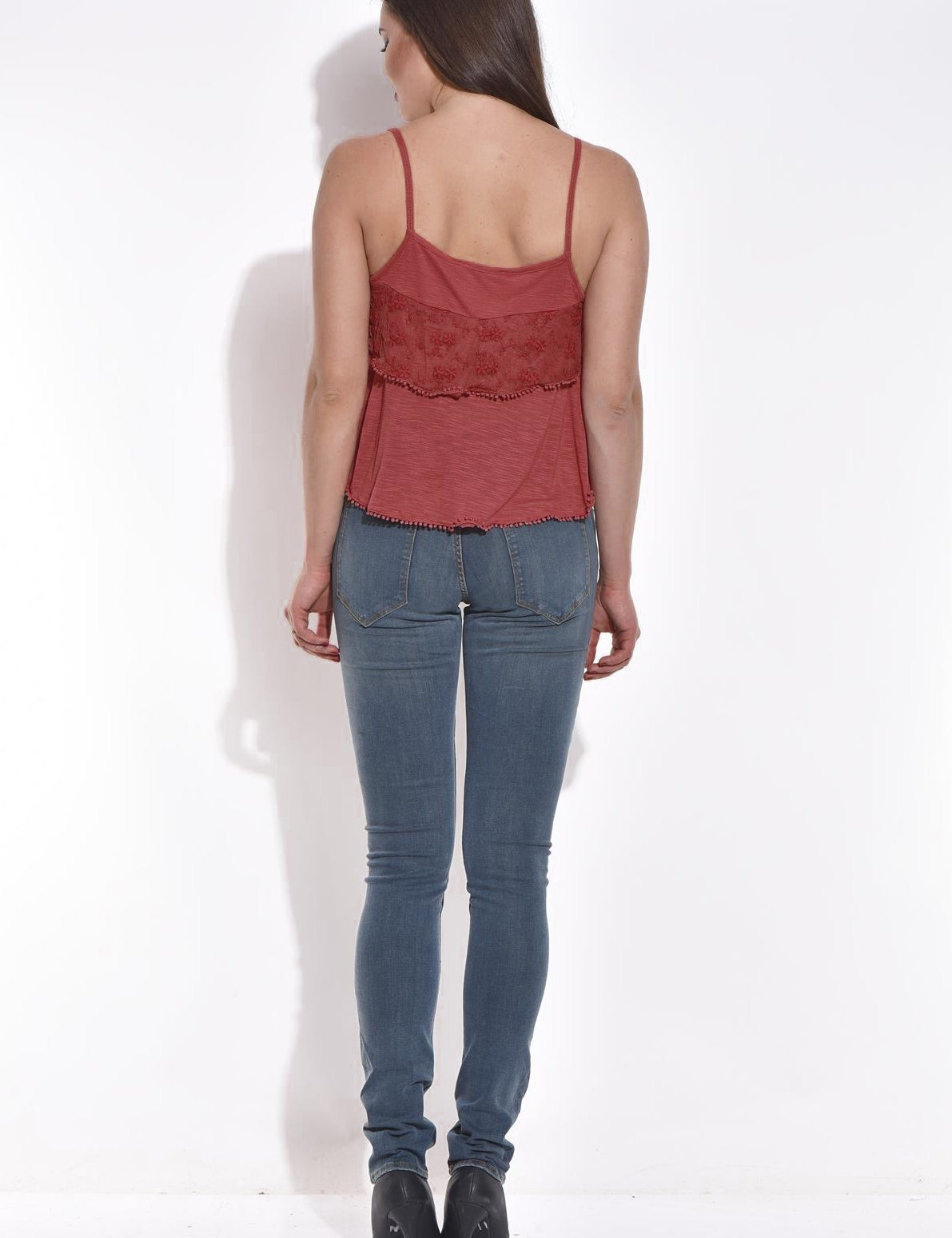 KOTTY Casual Sleeveless Solid Women Brown Top 