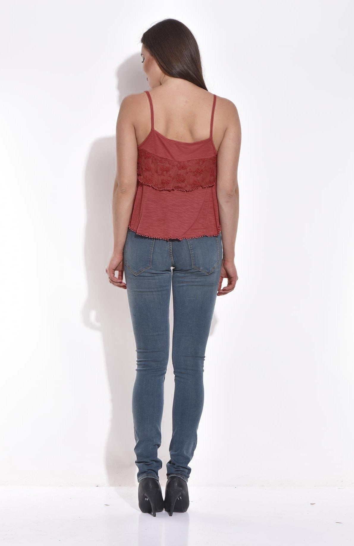 KOTTY Casual Sleeveless Solid Women Brown Top 