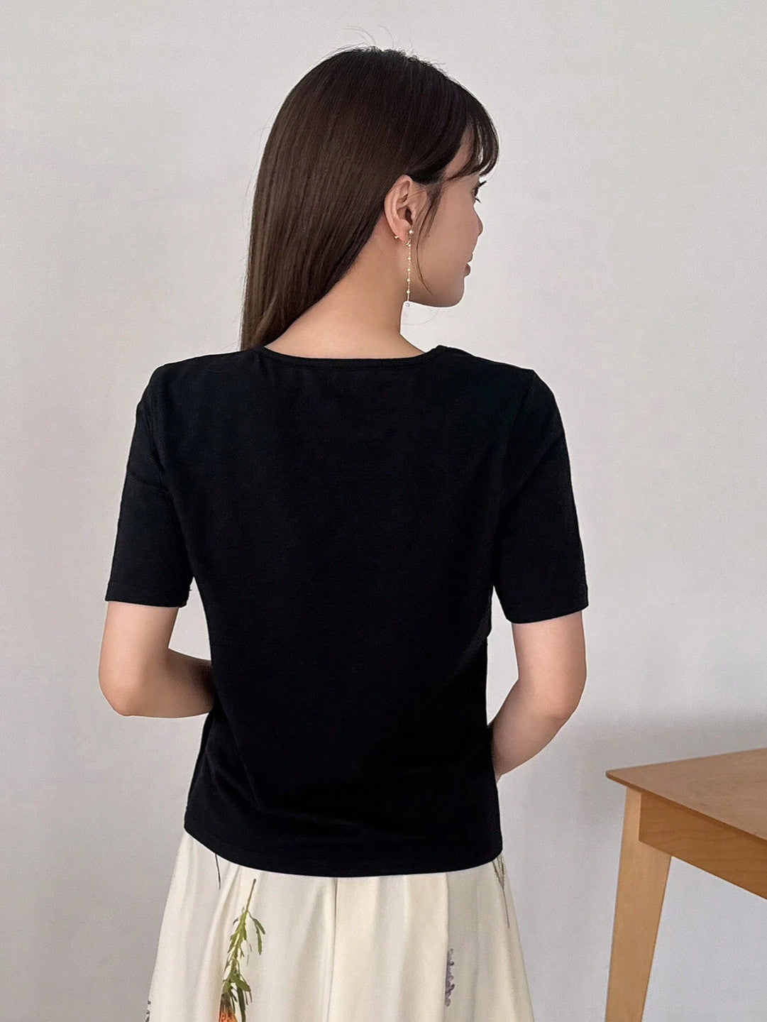 KOTTY Casual Solid Women Black Top 