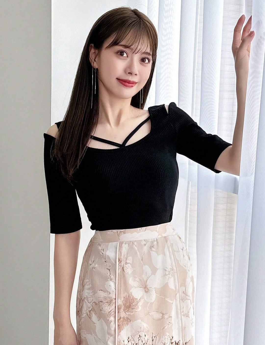 KOTTY Casual Solid Women Black Top 