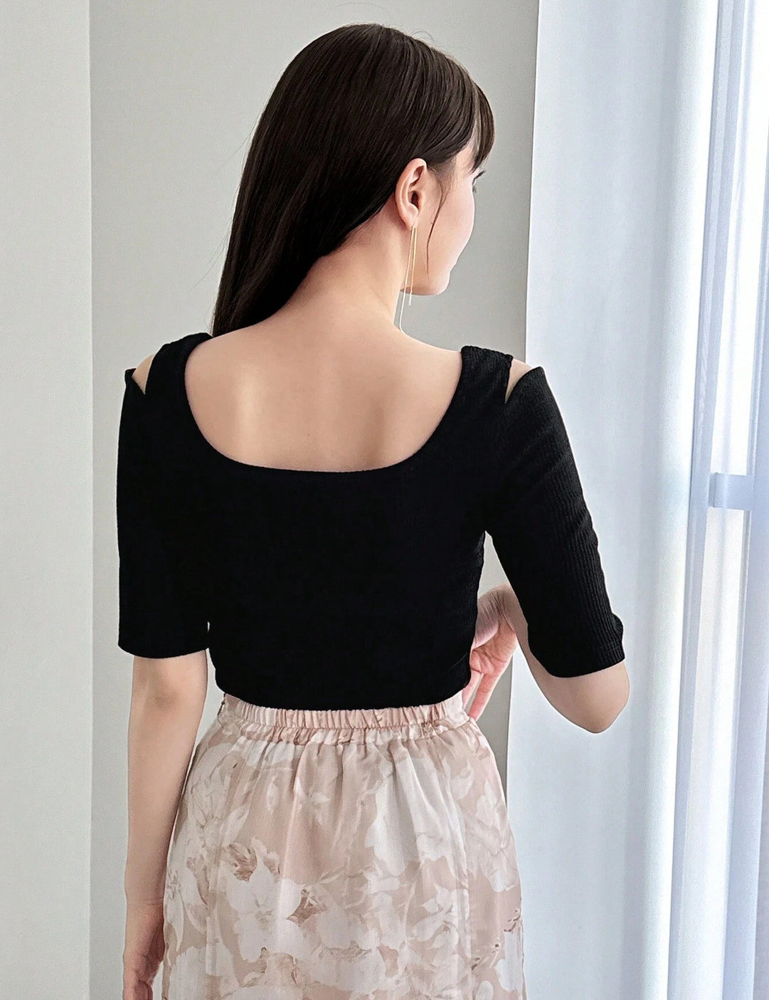 KOTTY Casual Solid Women Black Top 