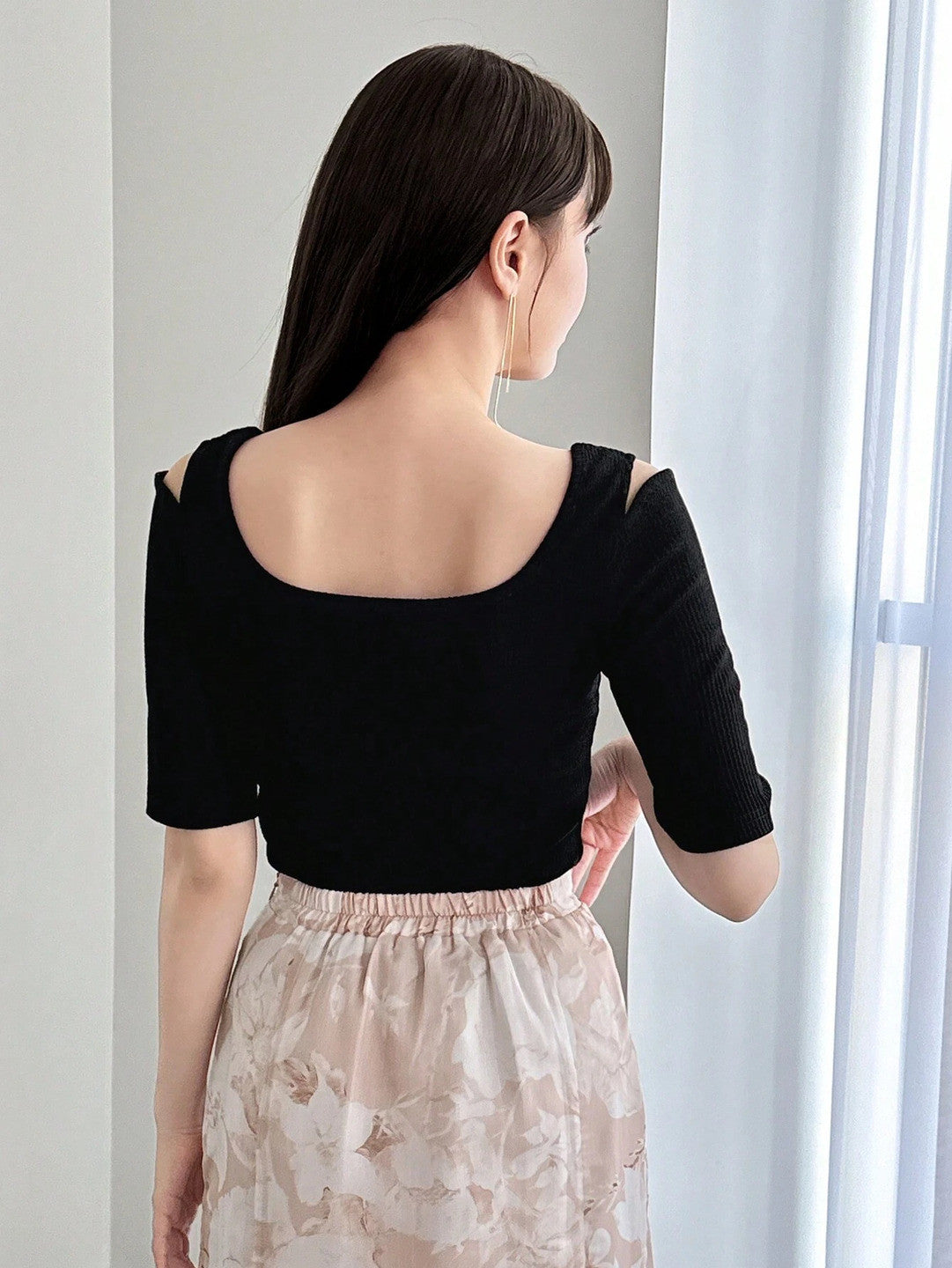 KOTTY Casual Solid Women Black Top 