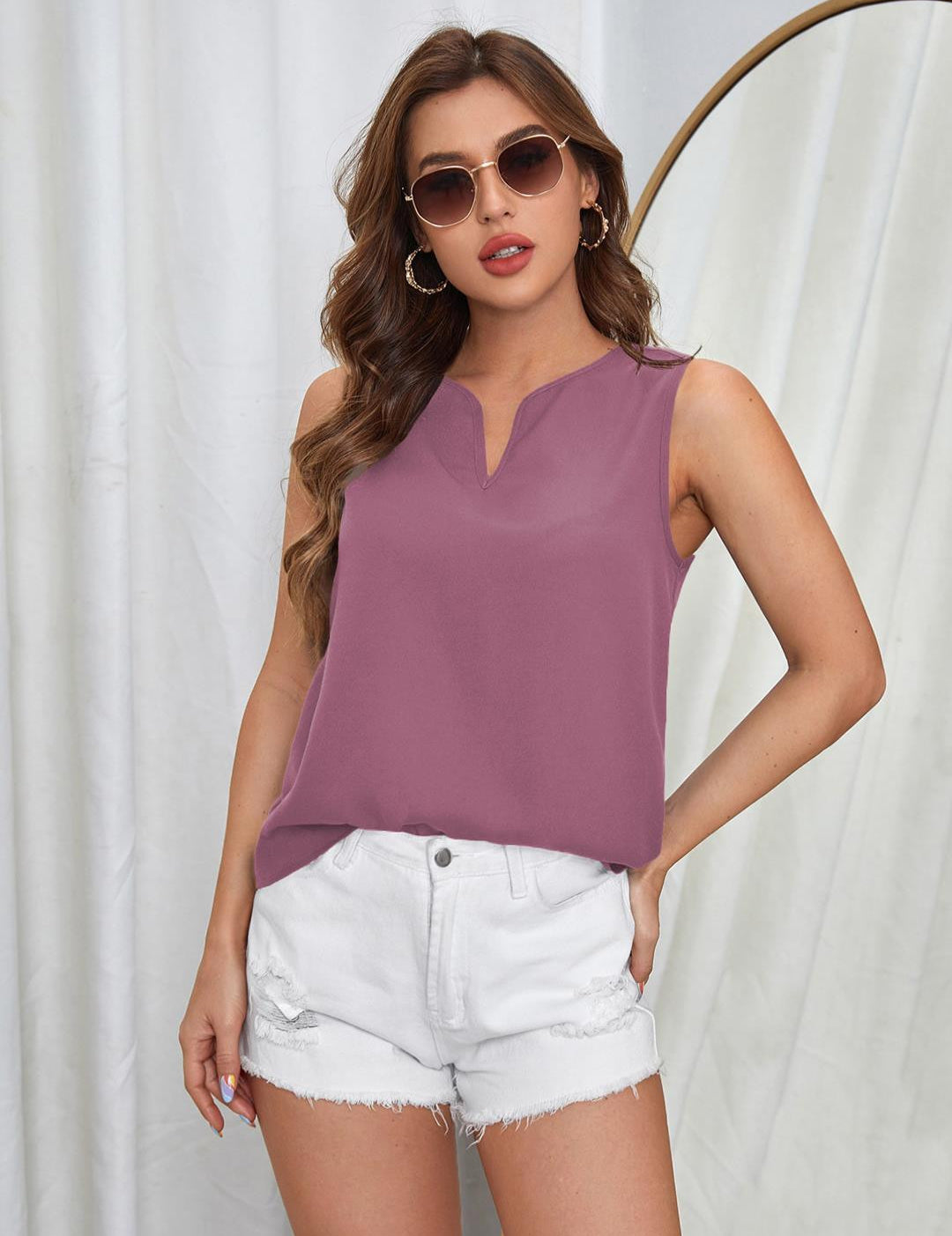KOTTY Casual Solid Women Purple Top 