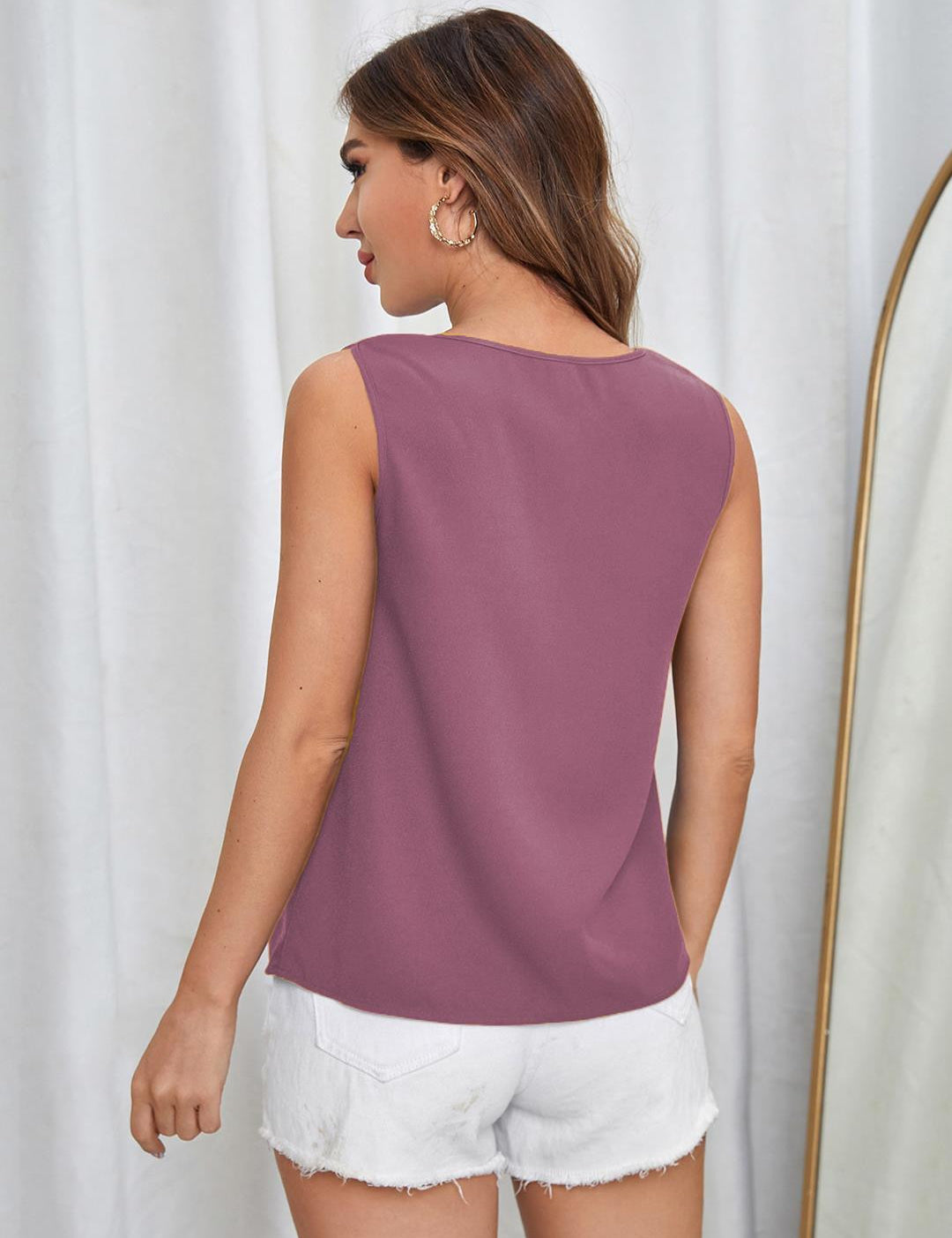 KOTTY Casual Solid Women Purple Top 