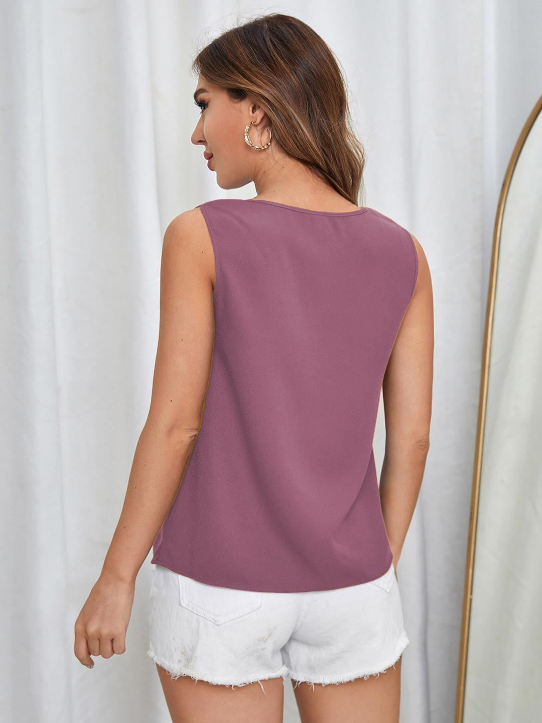 KOTTY Casual Solid Women Purple Top 