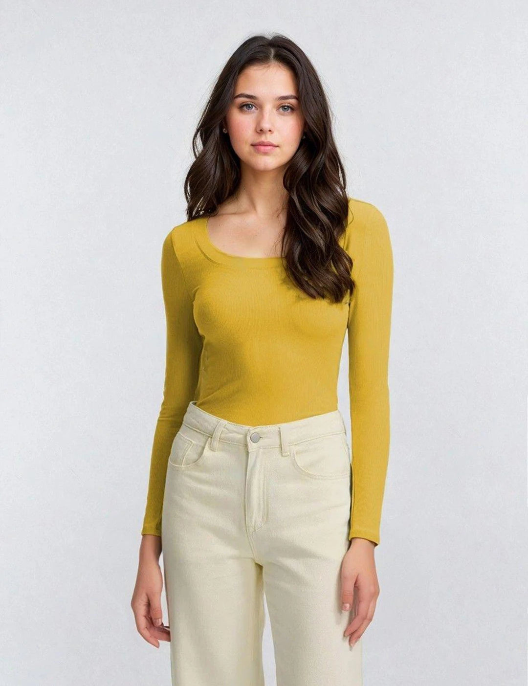KOTTY Casual Solid Women Yellow Top 