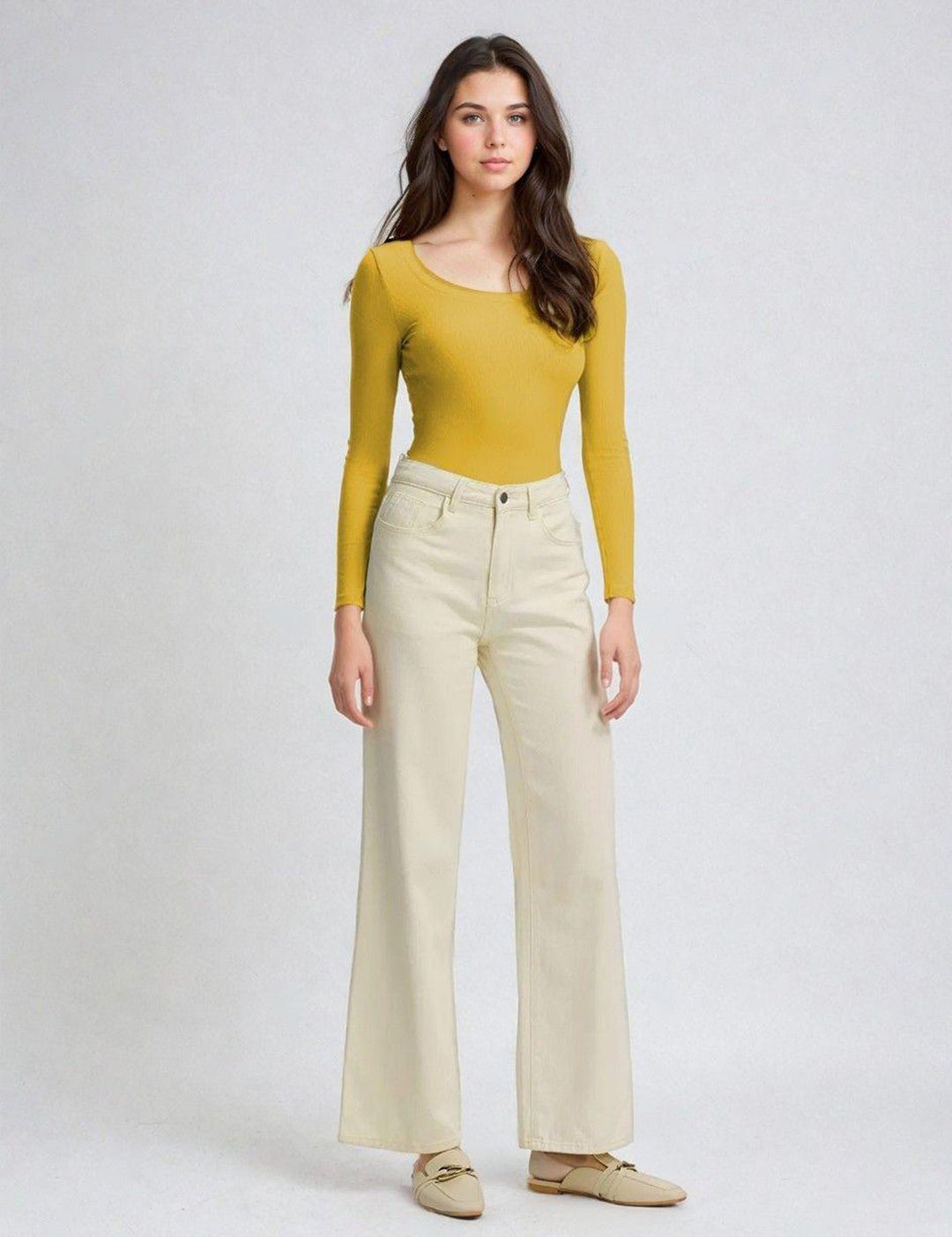 KOTTY Casual Solid Women Yellow Top 