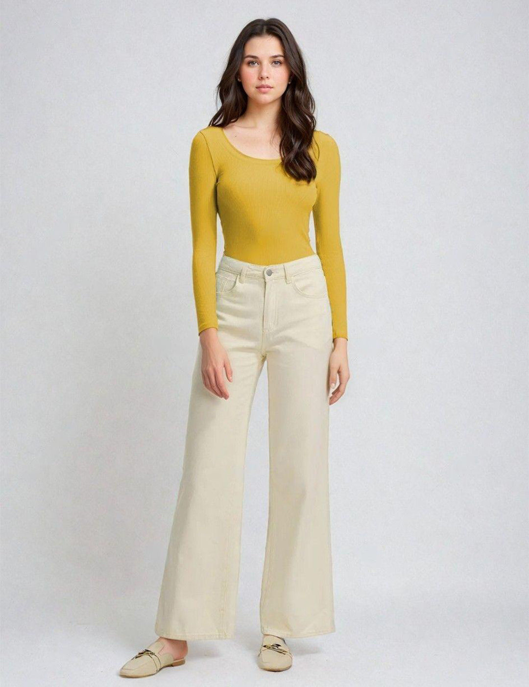 KOTTY Casual Solid Women Yellow Top 