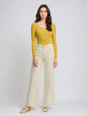 KOTTY Casual Solid Women Yellow Top 