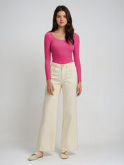 KOTTY Casual Solid Women Pink Top 