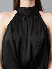KOTTY Casual Solid Women Black Top 
