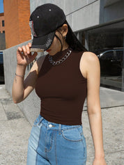 KOTTY Casual Solid Women Brown Top 