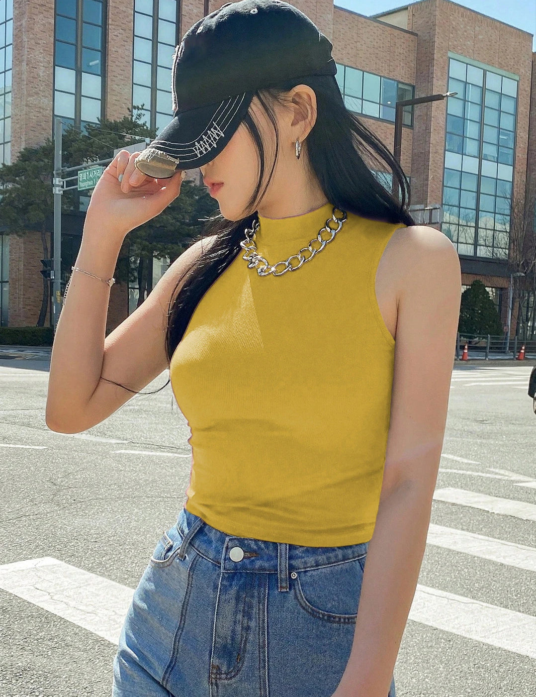 KOTTY Casual Solid Women Yellow Top 