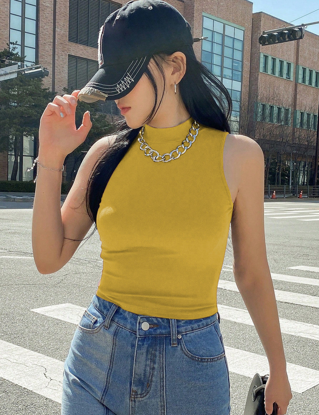 KOTTY Casual Solid Women Yellow Top 
