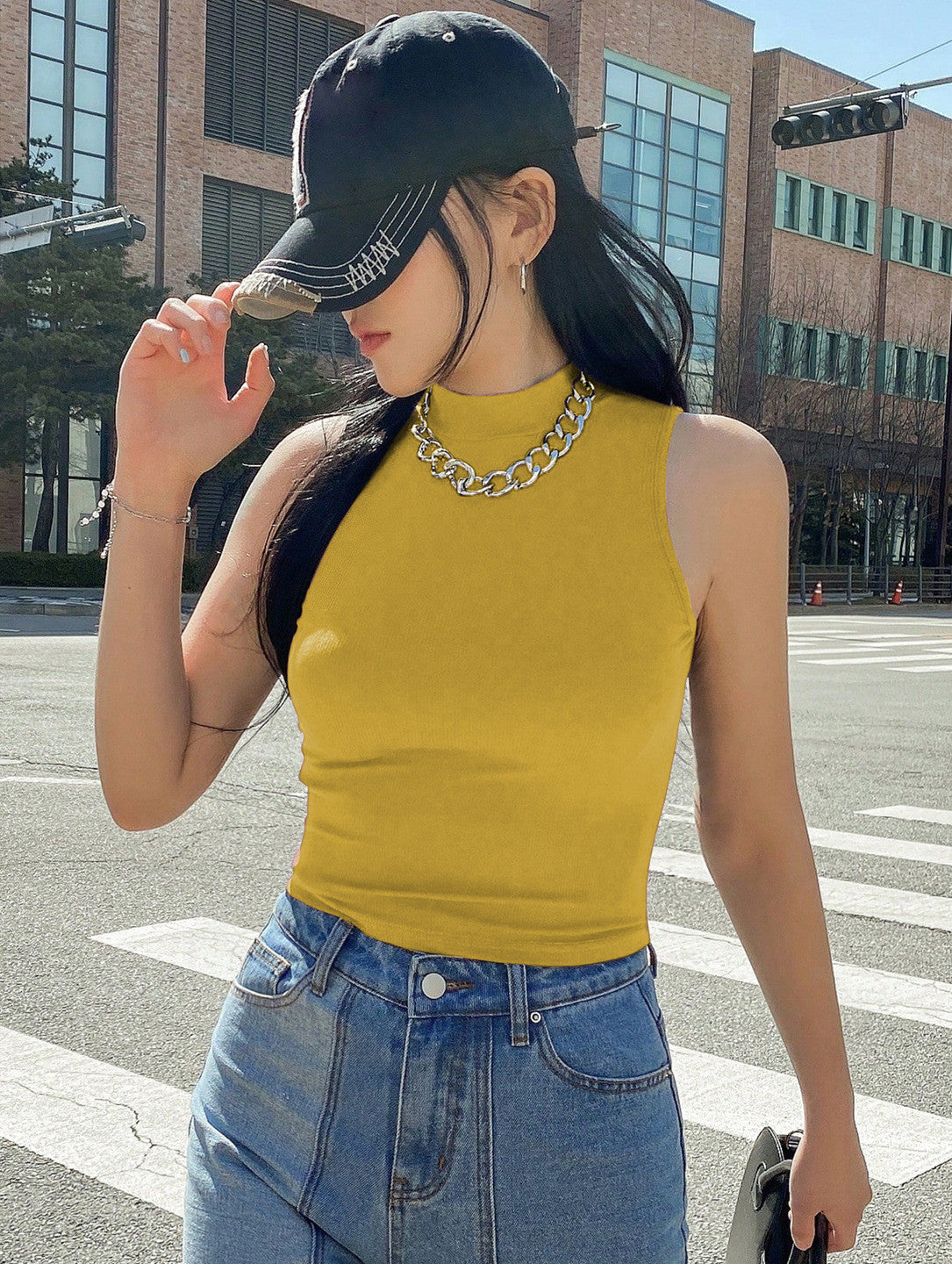 KOTTY Casual Solid Women Yellow Top 