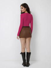 KOTTY Casual Solid Women Pink Top 