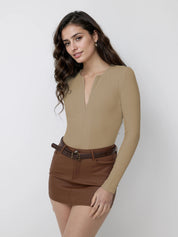 KOTTY Casual Solid Women Brown Top 