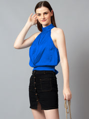 KOTTY Casual Solid Women Blue Top 
