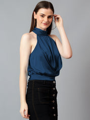 KOTTY Casual Solid Women Blue Top 