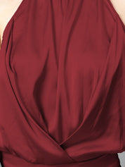 KOTTY Casual Solid Women Maroon Top 