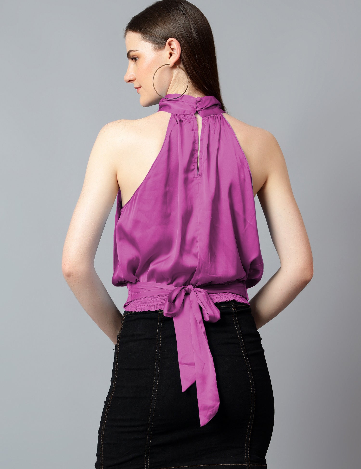 KOTTY Casual Solid Women Purple Top 