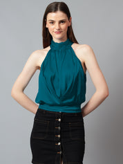 KOTTY Casual Solid Women Blue Top 