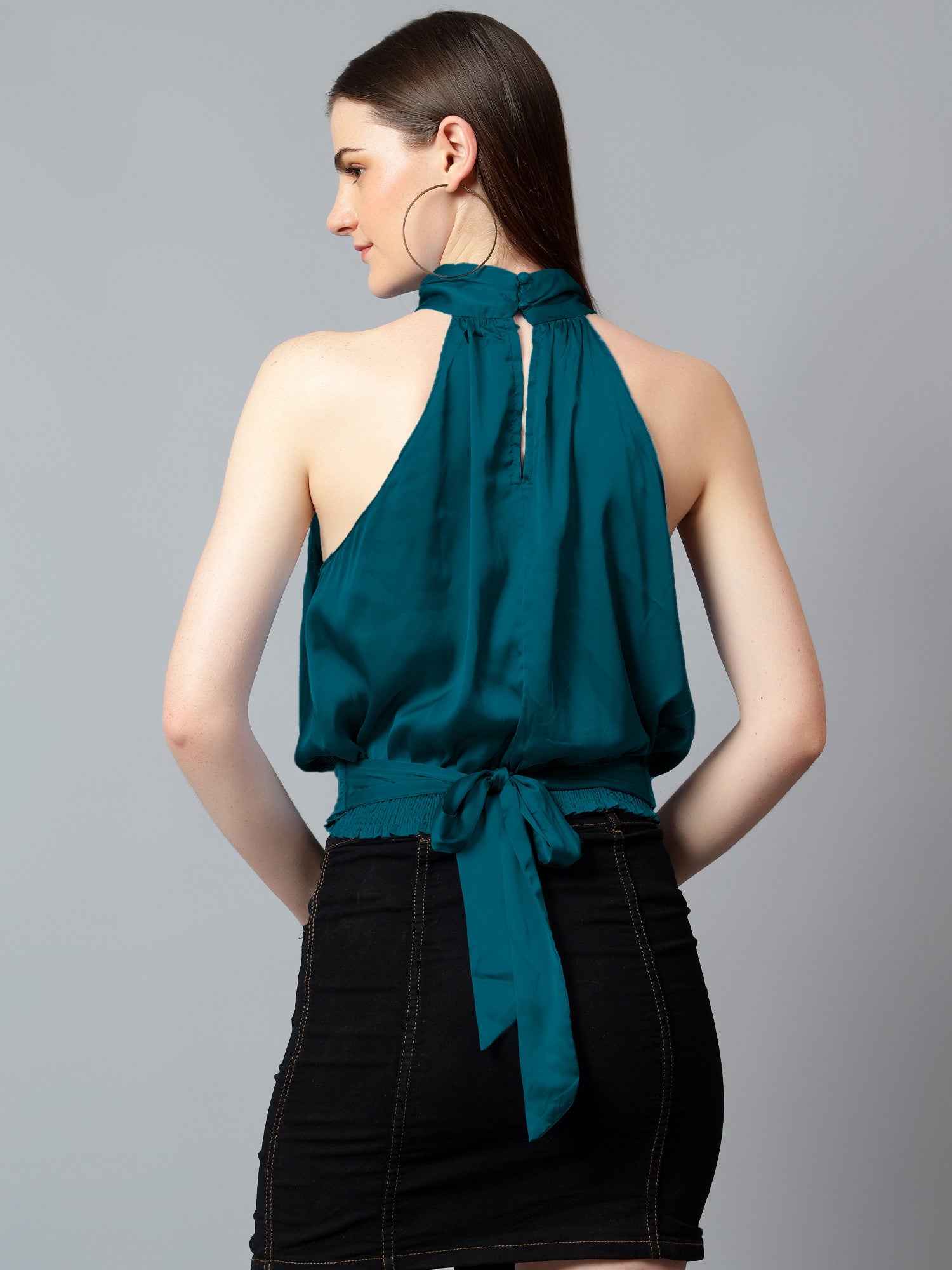 KOTTY Casual Solid Women Blue Top 