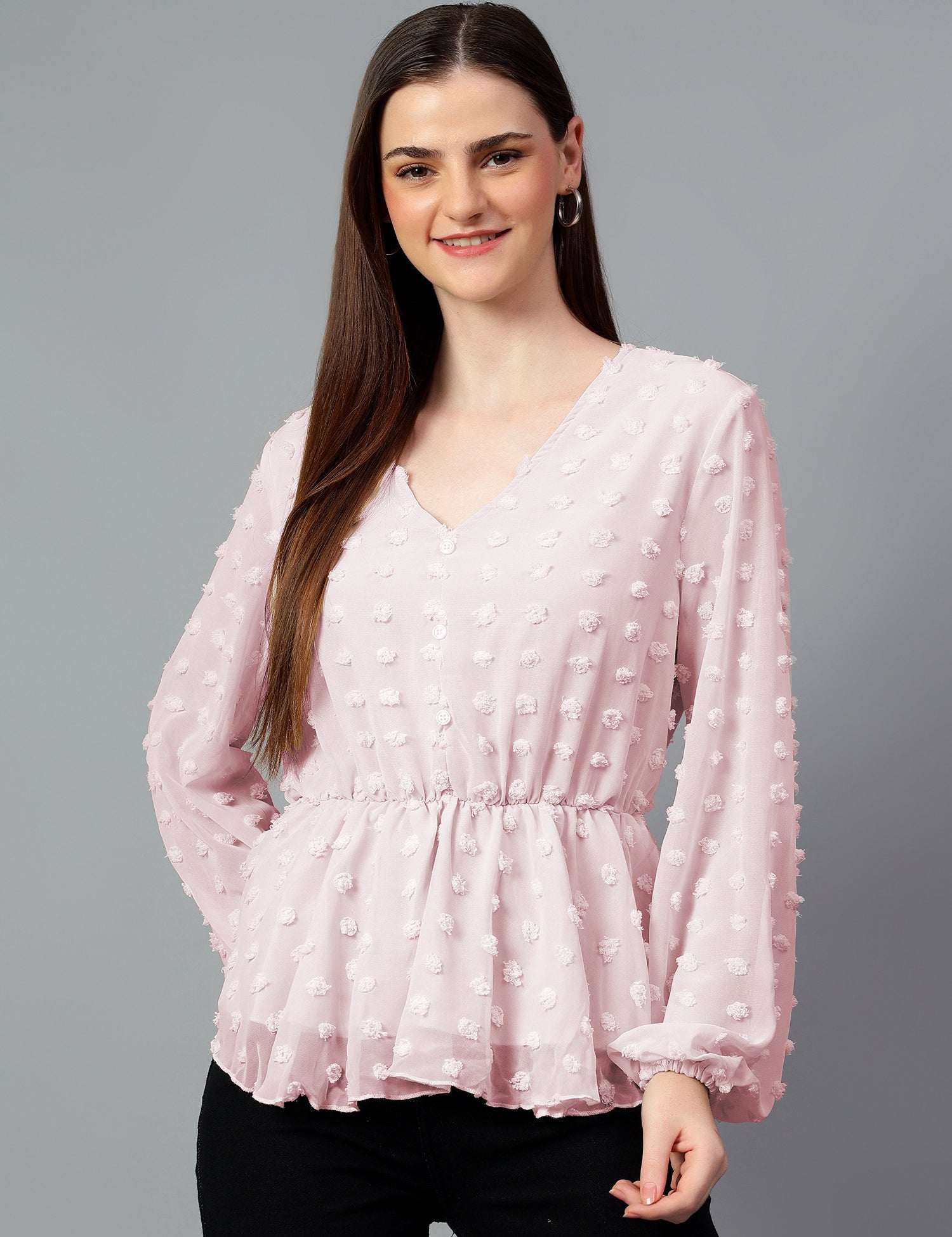 KOTTY Casual Solid Women Pink Top 