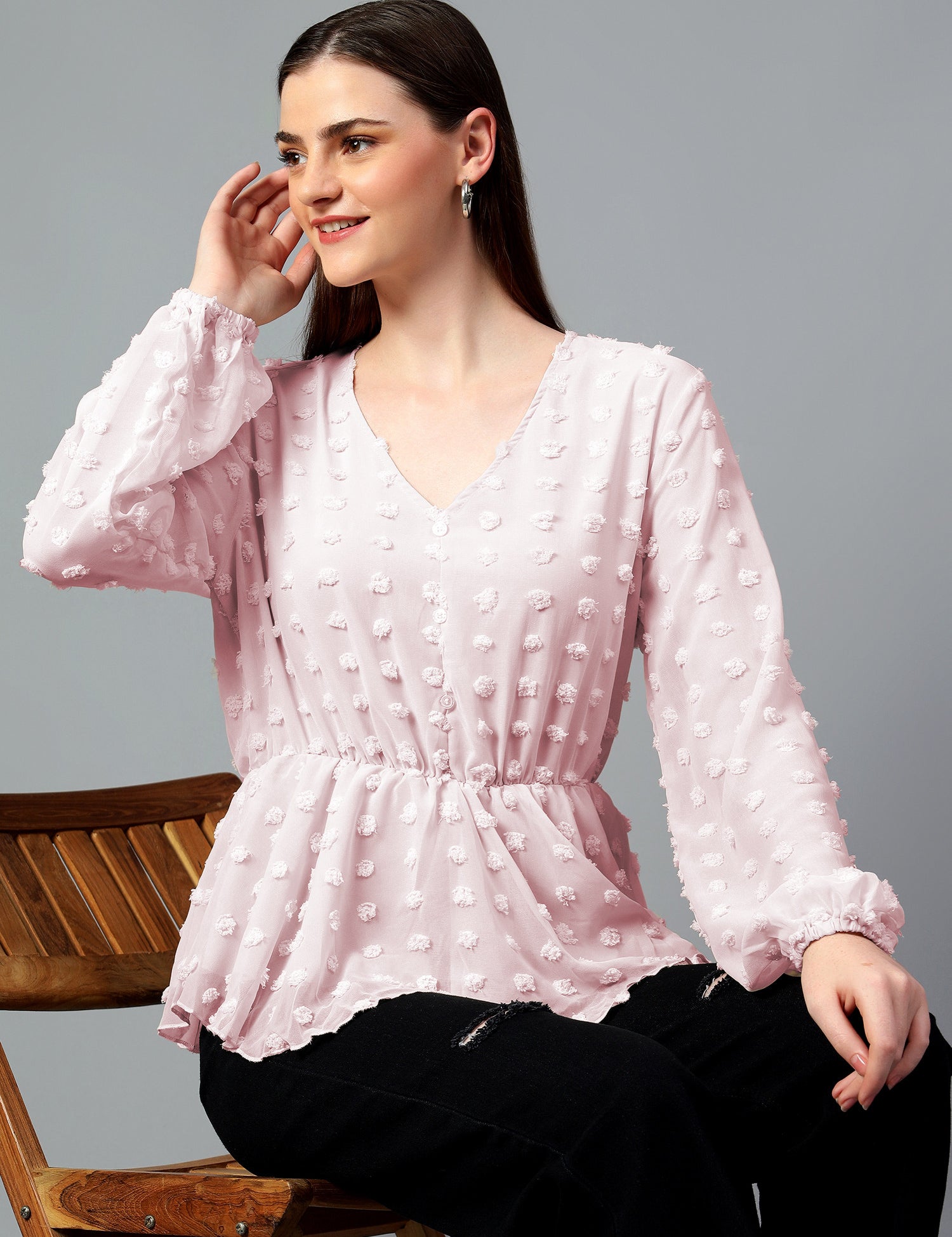 KOTTY Casual Solid Women Pink Top 