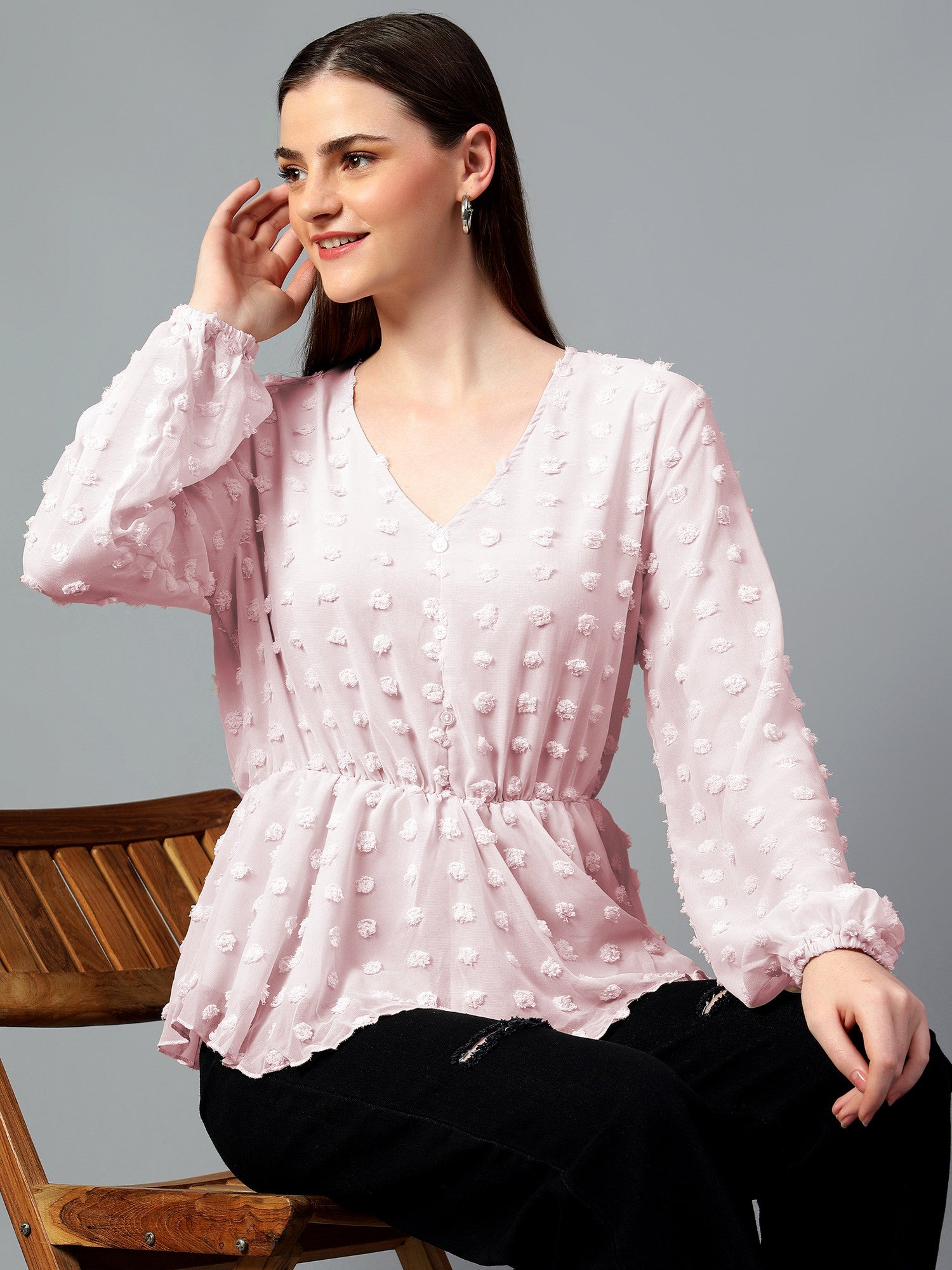 KOTTY Casual Solid Women Pink Top 